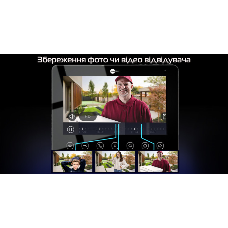 7" Відеодомофон NeoLight KAPPA+ HD WF Black 7" Відеодомофон NeoLight KAPPA+ HD WF Black