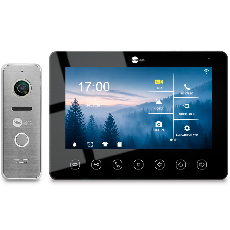 7" Комплект відеодомофона NeoKIT HD WF B/SilverP